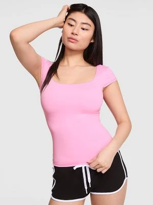 PINK Koszulka z krótkim rękawkiem Base Stretch Victoria's Secret