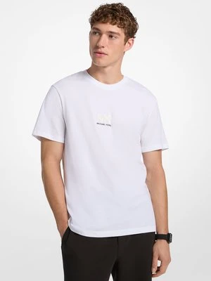 Koszulka z mieszanki bawełny z graficznym logo Michael Kors Mens