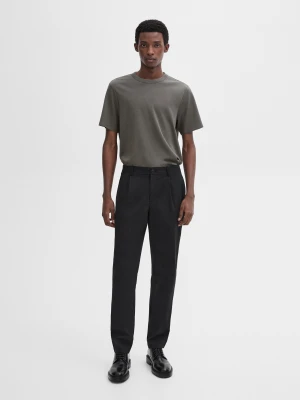 Koszulka Z Mieszanki Bawełny Z Krótkim Rękawem - Szary/Niebieski - - Massimo Dutti - Mężczyzna
