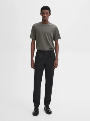 Koszulka Z Mieszanki Bawełny Z Krótkim Rękawem - Szary/Niebieski - - Massimo Dutti - Mężczyzna