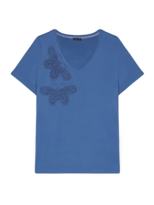 Koszulka z motylkami z koronki Fiorella Rubino