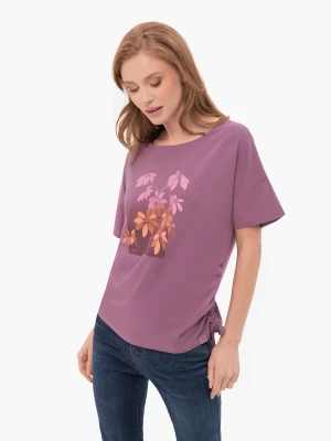 Koszulka z motywem liści T-PLANTS Volcano