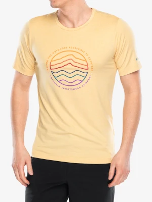 Koszulka z nadrukiem Columbia Kwick Hike Graphic S/S Tee - dune heather/peaked lifestyle