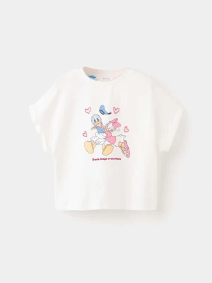 Koszulka z nadrukiem Daisy i Donalda złamana biel - Dzieci - lata - MANGO KIDS