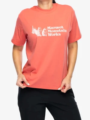 Koszulka z nadrukiem damska Marmot MMW Tee SS - grapefruit