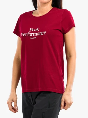 Koszulka z nadrukiem damska Peak Performance Original Tee - rouge red