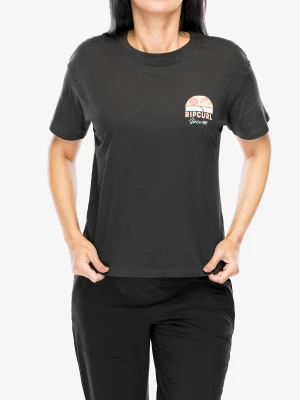 Koszulka z nadrukiem damska Rip Curl Line Up Relaxed Tee - washed black