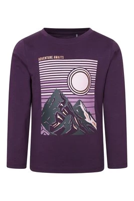 Koszulka z nadrukiem Gold Foil Mountain Kids Ls - Purple Mountain Warehouse