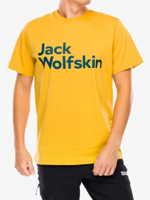 Koszulka z nadrukiem Jack Wolfskin Brand T - mustard