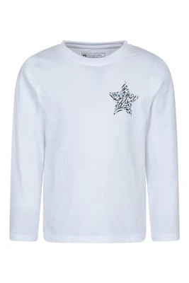 Koszulka z nadrukiem Leopard Star Kids z długim rękawem - Beige Mountain Warehouse