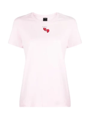 Koszulka z nadrukiem logo i motywem serca Pinko