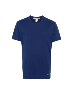 Koszulka z nadrukiem logo z bawełny w kolorze niebieskim Comme des Garçons