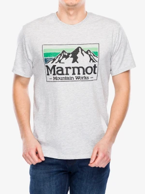 Koszulka z nadrukiem Marmot MMW Gradient Tee SS - light grey heather