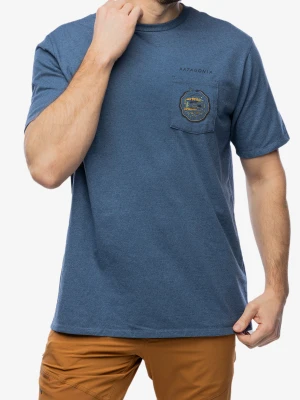 Koszulka z nadrukiem Patagonia Commontrail Pocket Responsibili-Tee - utility blue