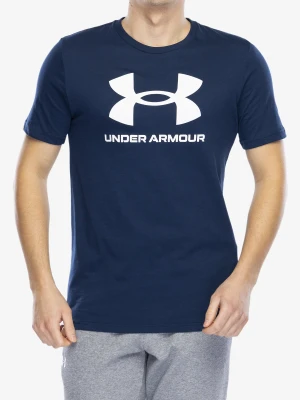 Koszulka z nadrukiem Under Armour UA Logo Short Sleeve - academy/white