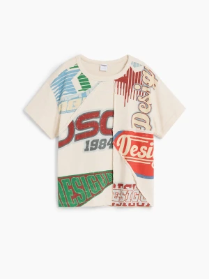 Koszulka z nadrukowanym logo Desigual biały