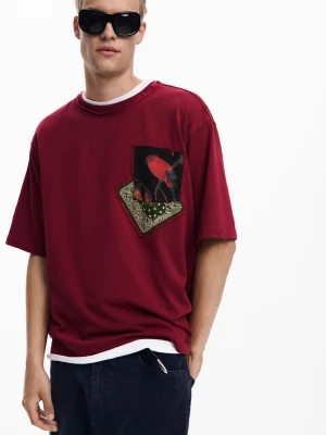 Koszulka z naszywkami ptak Desigual