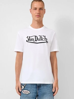 Koszulka z okrągłym dekoltem i nadrukiem z przodu | QS x Von Dutch biały