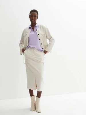 Koszulka z otwartym kołnierzykiem polo bonprix