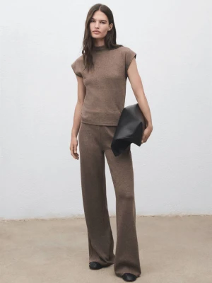 Koszulka z półgolfem średni brązowy - Kobieta - - MANGO