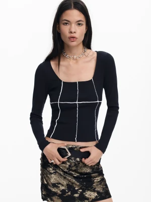 Koszulka z przeszyciami rib Desigual