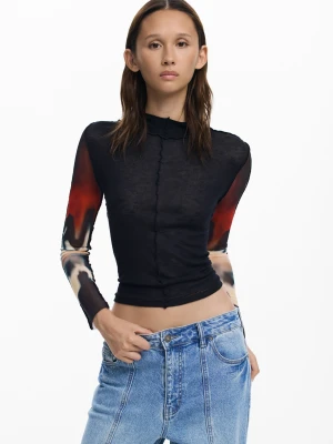 Koszulka z przezroczystymi rękawami Desigual