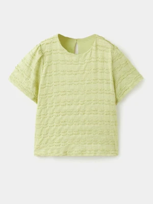 Koszulka z teksturą zieleń lima - Dzieci - lata - MANGO KIDS