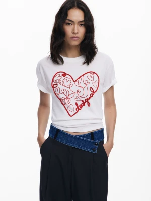 Koszulka z wypukłymi sercami Desigual