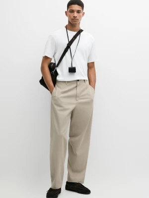 Koszulka Ze 100% Bawełny Merceryzowanej - Biały - Massimo Dutti - Male