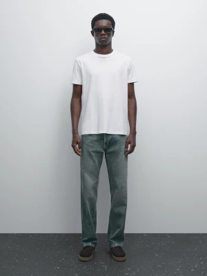 Koszulka Ze 100% Bawełny Merceryzowanej - Biały - - Massimo Dutti - Mężczyzna