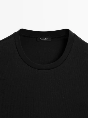 Zdjęcie produktu Koszulka Ze 100% Bawełny Merceryzowanej - Czarny - - Massimo Dutti - Mężczyzna