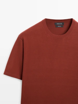 Zdjęcie produktu Koszulka Ze 100% Bawełny - Ognista Pomarańcza - - Massimo Dutti - Mężczyzna