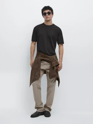 Koszulka Ze 100% Bawełny Średniej Grubości - Czarny - - Massimo Dutti - Mężczyzna