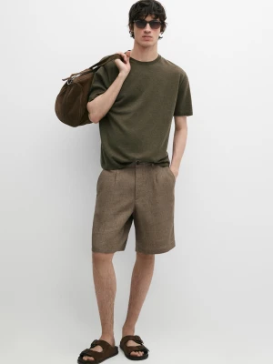 Zdjęcie produktu Dzianinowy Sweter Z Krótkim Rękawem Ze 100% Bawełny - Zielony - - Massimo Dutti - Mężczyzna