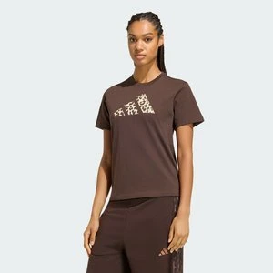 KOSZULKA ZE ZWIERZĘCĄ GRAFIKĄ Adidas Dark Brown