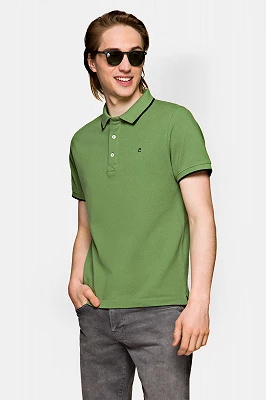 Koszulka Polo Bawełniana Zielona Dominic Lancerto