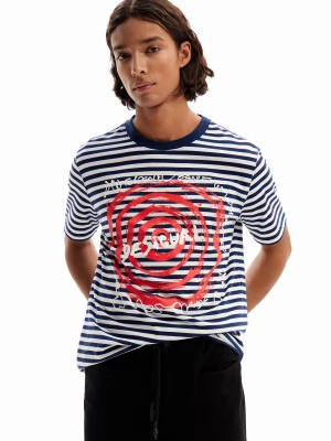 Koszulka ze spiralą i logo Desigual