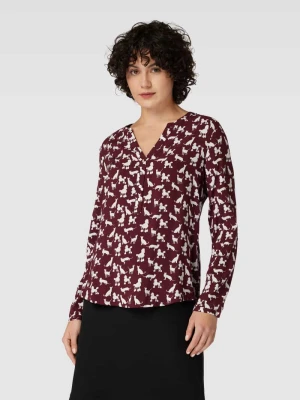 Koszulkowa bluzka z wzorem na całej powierzchni montego