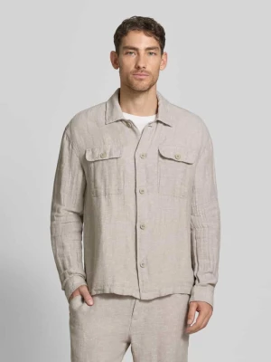 Koszulokurtka o kroju regular fit z mieszanki lnu i bawełny JAKE*S STUDIO MEN
