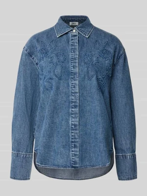 Koszulowa bluzka jeansowa o kroju loose fit z czystej bawełny s.Oliver RED LABEL