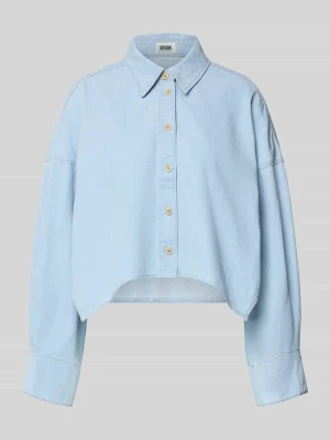 Koszulowa bluzka o kroju relaxed fit w denimowym wyglądzie model 'Oshia' drykorn