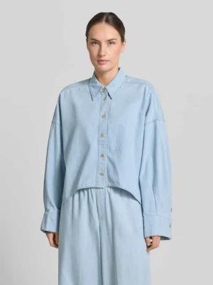 Koszulowa bluzka o kroju relaxed fit w denimowym wyglądzie model 'Oshia' Drykorn Jasnoniebieski