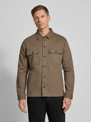 Koszulowa kurtka o kroju Oversized z czystej Bawełny Model 'EPOLDO' HUGO