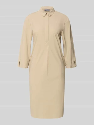 Koszulowa sukienka do kolan z rękawem 3/4 WHITE LABEL