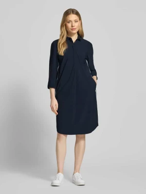 Koszulowa sukienka do kolan z rękawem 3/4 WHITE LABEL