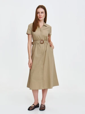 Koszulowa sukienka midi w kolorze zielonym Top Secret