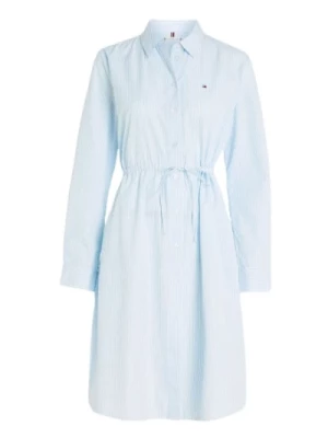 Koszulowa sukienka w paski z bawełny Tommy Hilfiger