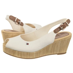 Koturny Iconic Elba Sling Back Wedge FW0FW04788 YBL Ecru (TH122-f) Tommy Hilfiger