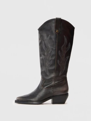 Kowbojki i obuwie motocyklowe Steve Madden ciemnobrązowy