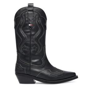 Kowbojki Tommy Jeans Archive Cowboy Boot Leather EN0EN03046 Czarny
